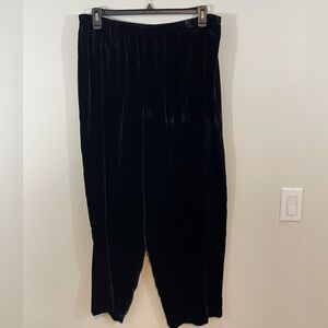 NEW Citron Santa Monica Silk Blend Velvet Pants Womens 1 1X Wide Leg Goth Luxe